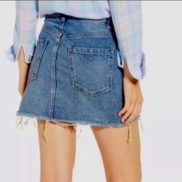 Free People / We the Free “Zip it Up” Front Denim Mini Skirt - 26 - Picture 3 of 13
